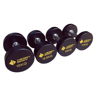 PU Weight Lifting Dumbbell 50kgs Rubber Round Dumbbell Logo سفارشی